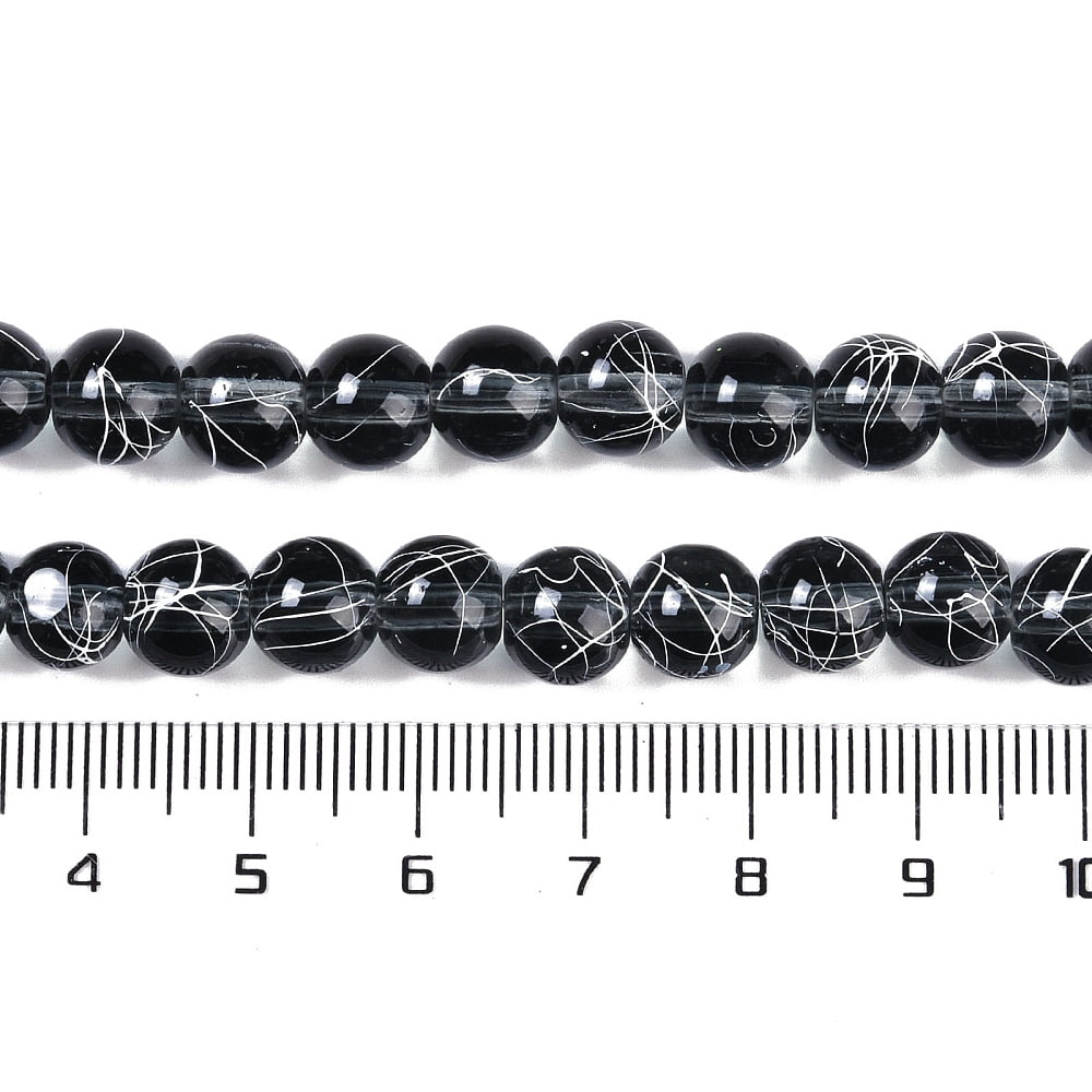Drawbench Transparent Glass Beads Strands Spray Painted Round Gray 8mm Hole: 1.3~1.6mm 31.4 inch