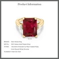 thumbnail image 5 of Gem Stone King 5.07 Cttw Red Created Ruby Engagement Ring for Women | 18K Yellow Gold Plated Silver| Emerald Cut 14X10MM | Gemstone July Birthstone | Size 5, 5 of 5
