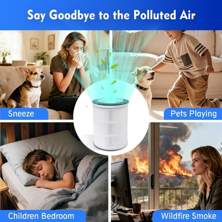 HOME TIMES 2 PACK H13 HEPA REPLACEMENT FILTERS, COMPATIBLE WITH AIRFIRE AP206 & KJ100 AIR PURIFIER, DESIGNED FOR PETS & KIDS, PET FUR & HOME ODOR REMOVAL