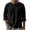 Black, variant on Men Cotton Linen Shirts Summer Casual Henley Long Sleeve Tshits Vacation Loose Solid Color Pullover Tops