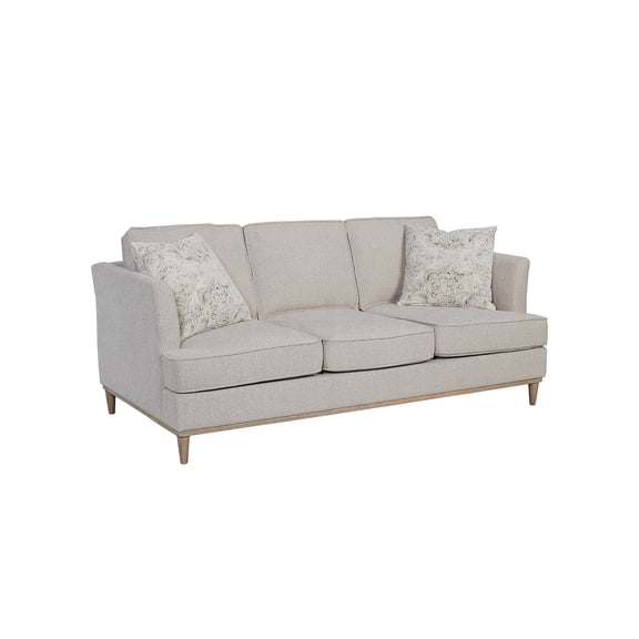 JERFIT Modern 3-Seater Sofa Couch with Reversible Cushions & Accent Pillows for Living Room, Off-White