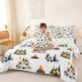 thumbnail image 4 of Catabedysis Whimsical Camping 7-Piece Twin Bedding,Camper Tent Pattern Bedding Comforter Set For Boys,Multicolor,Polkadot Reversible, 4 of 7