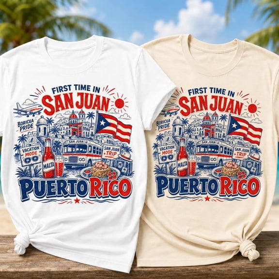 First Time in San Juan Puerto Rico Vacation T-Shirt, Boricua Pride Travel Tee