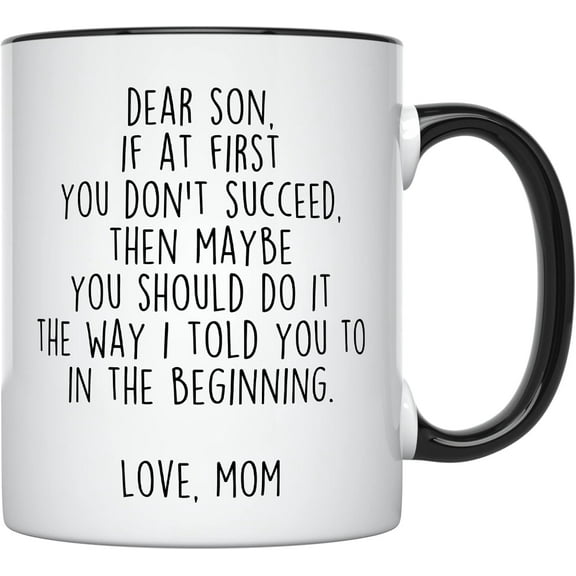 YouNique Designs To My Son Mug from Mom, 11 Ounces, Grown Son Coffee Mug (Black Handle)