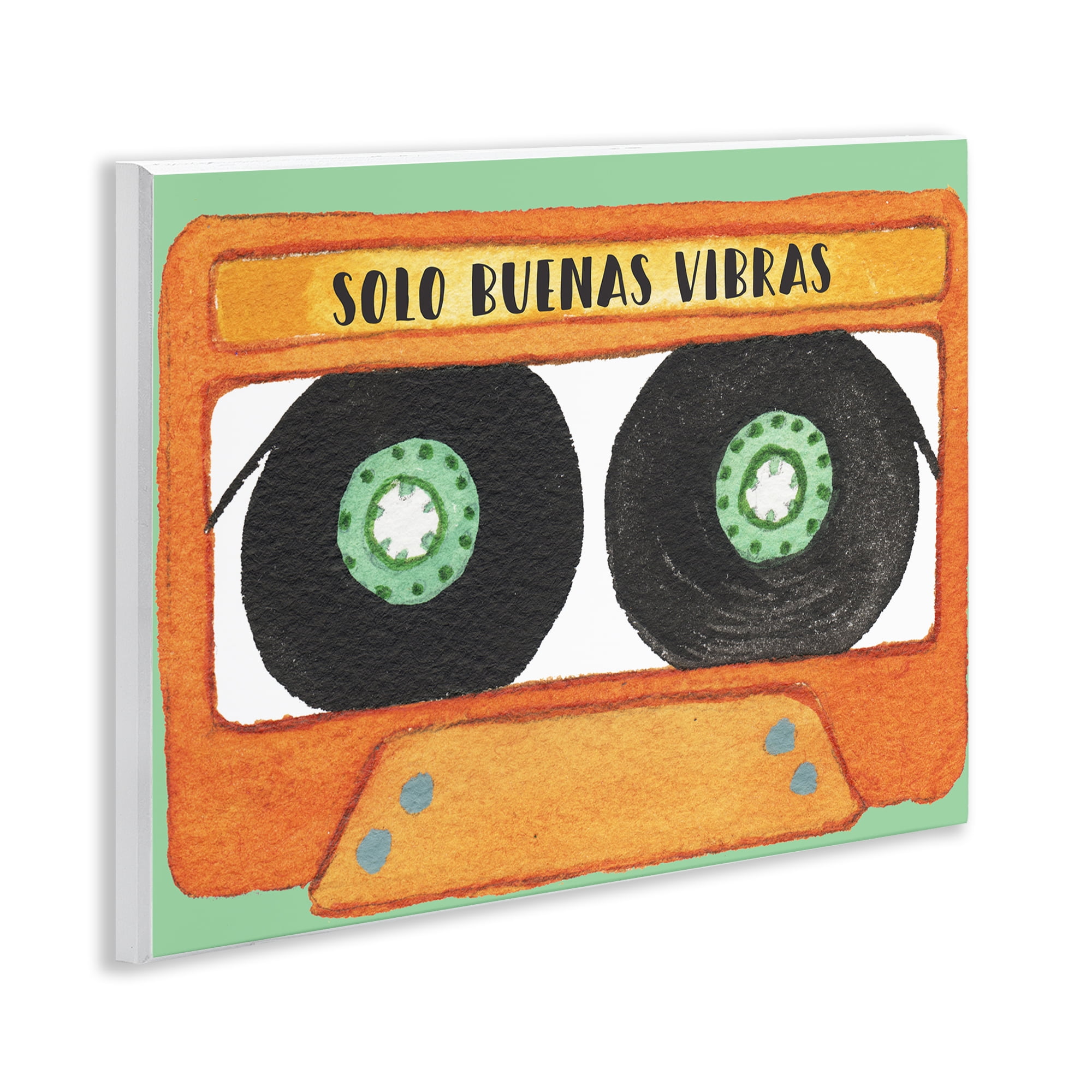 Stupell Industries Solo Buenas Vibras Casete Music Painting Unframed Art Print Wall Art, 14 x 11