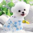 thumbnail image 1 of Camisa a cuadros para cachorros, sección de primavera fina, ropa para perros, chaleco transpirable de peluche que jersey de oso, ropa suave para mascotas de cuatro patas XS, 1 of 4