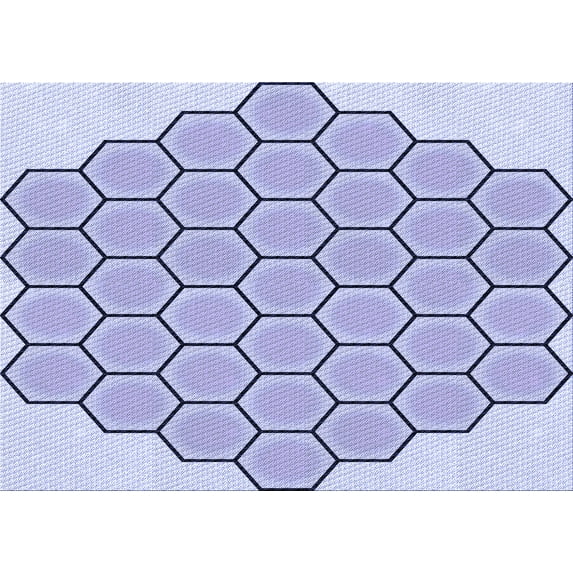 Ahgly Company Indoor Rectangle Patterned Periwinkle Purple Area Rugs, 5' x 7'