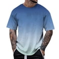 thumbnail image 3 of T-Shirts for Men Summer Short Sleeve Gradient Color Pullover Tees 2025 Stylish Casual Stretch Comfy Loose Workout Tops Z002-Light Blue 3XL, 3 of 3
