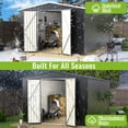 thumbnail image 4 of PABIMIA 10 x 14 ft Metal Outdoor Storage Shed with Roof, Lockable Doors for Lawn and Patio Furniture Storage, Black, 4 of 9