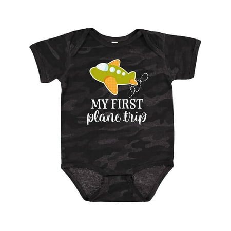 

Inktastic My First Plane Trip Airplane Travel Gift Baby Boy or Baby Girl Bodysuit