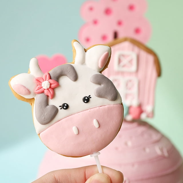 YSNOOWE 2Ud Rosa Para Pastel Con De Vaca En Resina Para Eventos
