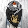 thumbnail image 2 of Bibifish Womens Gold Rose Print Scarf Winter Retro Style Warm Double-sided Shawl with Buckle Soft comfortable for Streetwear Outdoor Daily Wear, 2 of 3