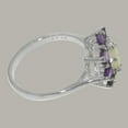 thumbnail image 4 of LBG British Made 925 Sterling Silver ring with Natural Opal & Amethyst Womens Statement Ring - 33 size options - Size 11.25, 4 of 6