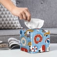 thumbnail image 6 of Lsque Dogs With Pool Floats Printed Tissue Box Cover Holder, Facial Paper Organizer Dispenser,Square with Bottom Belt, PVC Leather Decorative Organizer, 6 of 8