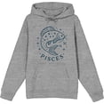 thumbnail image 4 of Pisces Zodiac Fish With Glitter Adult Heather Gray Long Sleeve Hoodie-XL, 4 of 6