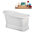 thumbnail image 2 of 59" Streamline B-444-186-WH Soaking Freestanding Tub and Tray With Internal Drain in Glossy White, 2 of 9