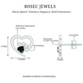 thumbnail image 6 of Rosec Jewels 1/4 CT Bezel Set Heart Shape Black Spinel Paw Stud Earrings with Moissanite, 14K White Gold, 6 of 7