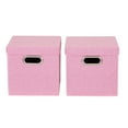 thumbnail image 4 of Household Essentials Heather KD Cube Set, 2pk, Collapsible Linen, Blush, 4 of 5