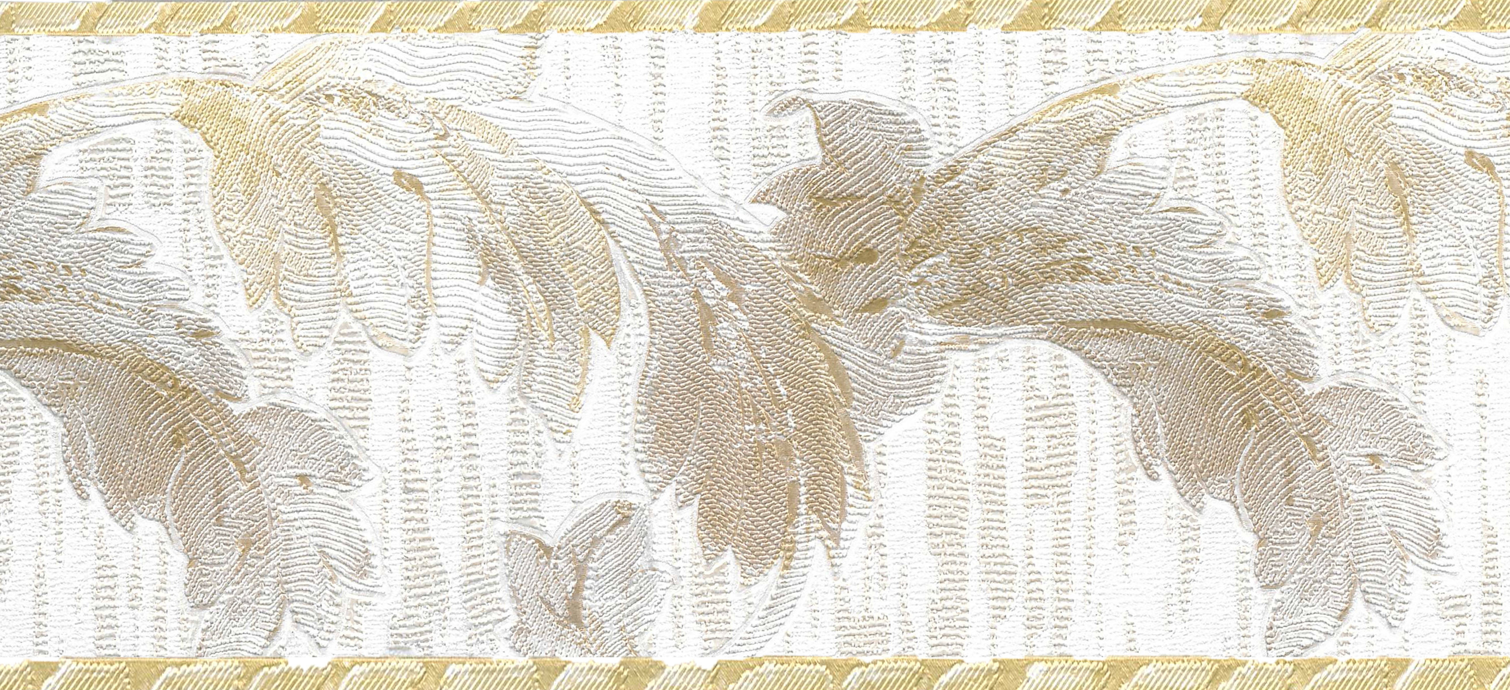 Dundee Deco Prepasted Wallpaper Border Damask Beige, Brown, Gold