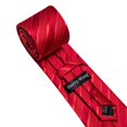 thumbnail image 4 of Set de corbatas Barry.Wang de seda a rayas, 150 cm, con gemelos, 4 of 8