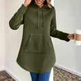 thumbnail image 2 of Womens Long Hoodies Fleece Lined Sweatshirts, Pullover Outwear Long Sleeve with Pocket, Fall Winter Outfits, 2 of 7