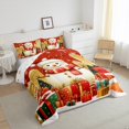 thumbnail image 3 of jejeloiu Happy New Year Full Size Comforter Sets,Kawaii Christmas Snowmen Bedding Comforter Set,Xmas Holiday Gifts Bedding Sets For Girls Boys,Microfiber Bedroom Decor Reversible,3pcs, 3 of 8