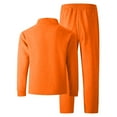 thumbnail image 5 of yuCgh Men's Classic Casual Trendy 2-Piece Set, Waffle Knit Stand Collar Quarter Zip Pocket Hoodie and Elastic Waist Pants, Stylish Outfit for Sports and Leisure Wear,Orange XL, 5 of 6