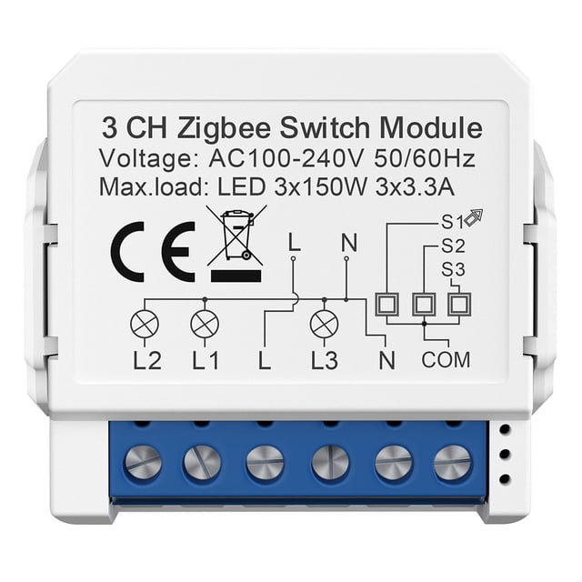 Tuya Smart For Zigbee Switch Module 2 Way Control 1/2/3/4 Gang No Neutral Wire Required Smart Home DIY Light Breaker