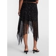 thumbnail image 2 of No Boundaries Asymmetrical Mesh Midi Skirt, Women's XXS-XXL, 2 of 4