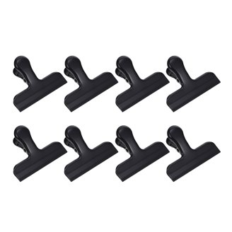 WUDIME 12 Pack Stainless Steel Chip Clips – Heavy Duty Bag Clips For Food, Coffee, Office Papers & More – 3 Inch Black Clips For Airtight Sealing