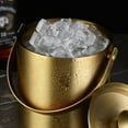 thumbnail image 4 of Wosthever Cubo de hielo versátil con tapa para una variedad de bebidas Cubo de hielo de acero inoxidable con tapa fácil Cocina y Comedor oro 3 litros, 4 of 6