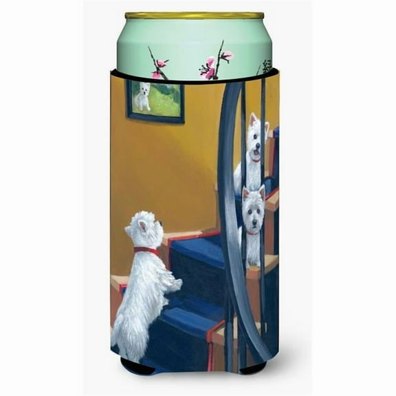 Westie Going Up Tall Boy Hugger
