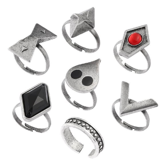 CIYISON 7Pieces/Set Anime Metal Rng Hu Tao Cosplay Finger Ring for Anime's Fans Gifts