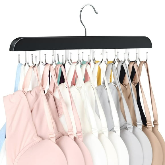 Resovo Percha para sujetador para armario, percha para camiseta sin mangas, 20 ganchos de capacidad, plegable, de madera, para ahorrar espacio, organizadores de armario y almacenamiento para dormitori