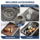 thumbnail image 5 of Yeshouse Fregadero de cocina de acero inoxidable bajo encimera, juego de fregadero con rejilla inferior, tabla de cortar, colador y escurridor, 5 of 8