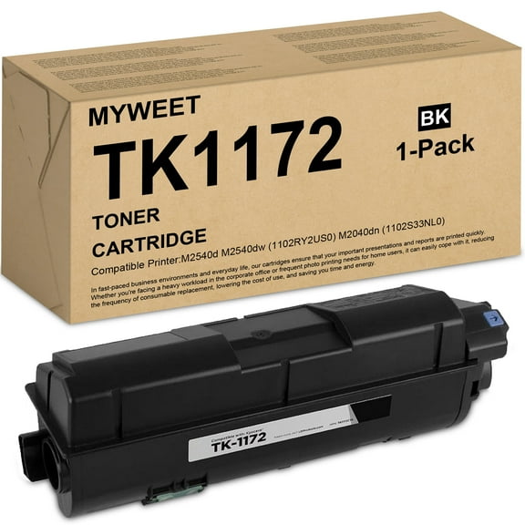 TK1172 (1 Pack) Toner Cartridge High Yield Compatible for Kyocera TK-1172 1172 Toner Cartridges for Kyocera M2540d M2540dw M2040dn Printers Black