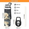 thumbnail image 3 of Birds with Moon Coconut Trees Lake Sports Water Bottle Portable Travel Mug 32oz BPA Free Leak Proof Straw Transparent Tritan for Gym Yoga Cycling Camping, 3 of 7