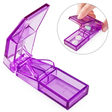 Pill Cutter and Splitter for Cutting Small or Large Pills, Purple