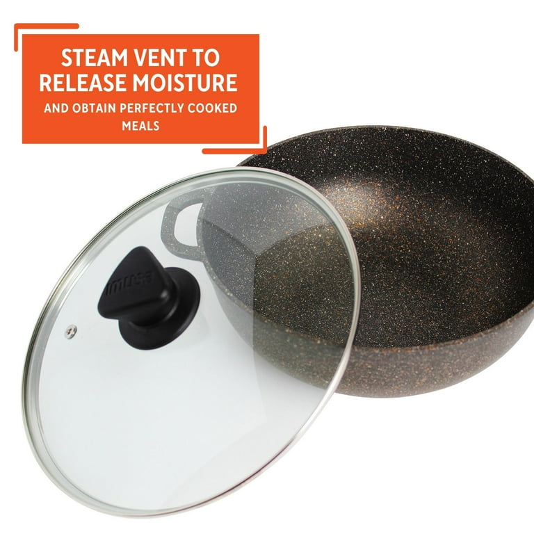 Imusa 3.5 Quart Nonstick Fuzion Caldero with Tempered Glass Lid  