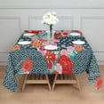 thumbnail image 3 of Pioneer Flower Floral Print Pattern Square Tablecloth,Waterproof Square Table Cover,Wipeable Spillproof Washable Table Cover for Home Kitchen Party Decor 42"X42"(107x107cm), 3 of 6