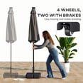 thumbnail image 3 of Patio Umbrella Base with Wheels Outdoor Umbrella Stand Holder for 1.5"/1.9" Poles Black, 3 of 9