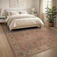 thumbnail image 3 of ODIKA 8'x10' Washable Area Rug Non-Shedding, Easy Care, Pink Blush Floral Elegance with Classic Motifs Intricate Garden Design Symmetrical Borders for King Size Bedroom Under Bed, Master Suite, 3 of 7