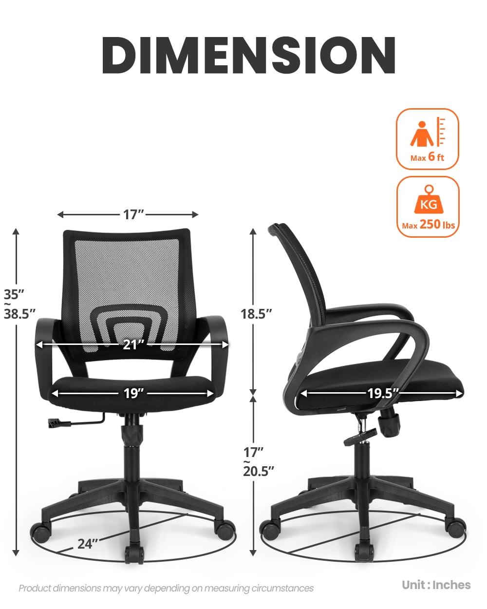 NEO CHAIR Office Desk Computer Chair Ergonomic Mesh Gaming Cushion Seat with Comfy Lumbar Mid Back Support Adjustable Height Swivel Rolling Wheels for Home Task (2 pk - Black)
