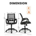 thumbnail image 3 of NEO CHAIR Office Desk Computer Chair Ergonomic Mesh Gaming Cushion Seat with Comfy Lumbar Mid Back Support Adjustable Height Swivel Rolling Wheels for Home Task (2 pk - Black), 3 of 9