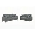 thumbnail image 6 of Modern Minimalist Fabric Loveseat Set 56" Dark Gray with Pillows and Sturdy Legs, 6 of 9