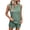 Green, variant on Women's Waffle Two Piece Set, Sleeveless Crew Neck Tank Top with Side Pocket Craft, Matching High Waist Short Pants, Soft Texture Casual Outfit for Summer Daily Leisure Lounging