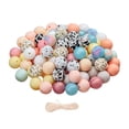 thumbnail image 1 of KLKCMS 100Pcs Spacer Beads DIY with Beaded Rope Silicone Bead for Jewelry Making Crafts, 1 of 9