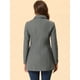 thumbnail image 4 of Abrigo Largo De Invierno Con Cuello Peter Pan Y Doble Botonadura Para Mujer Gris oscuro XS, 4 of 7