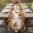 thumbnail image 6 of Fall Orange Pumpkins Table Runner Linen Burlap Table Runner 72 Inches Long Thanksgiving Autumn Gnomes Floral Leaf Dresser Scarves for Kitchen Island Coffee Dining Room Party Holiday Decor 13"x72", 6 of 8