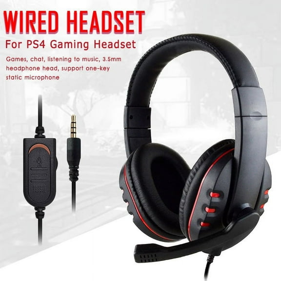 LNKOO 3.5mm Gaming Headset for PC, PS4, Laptop, Xbox One, Mac, iPad, Nintendo Switch Games, Computer Game Gamer Over Ear Flexible Microphone Volume Control with Mic